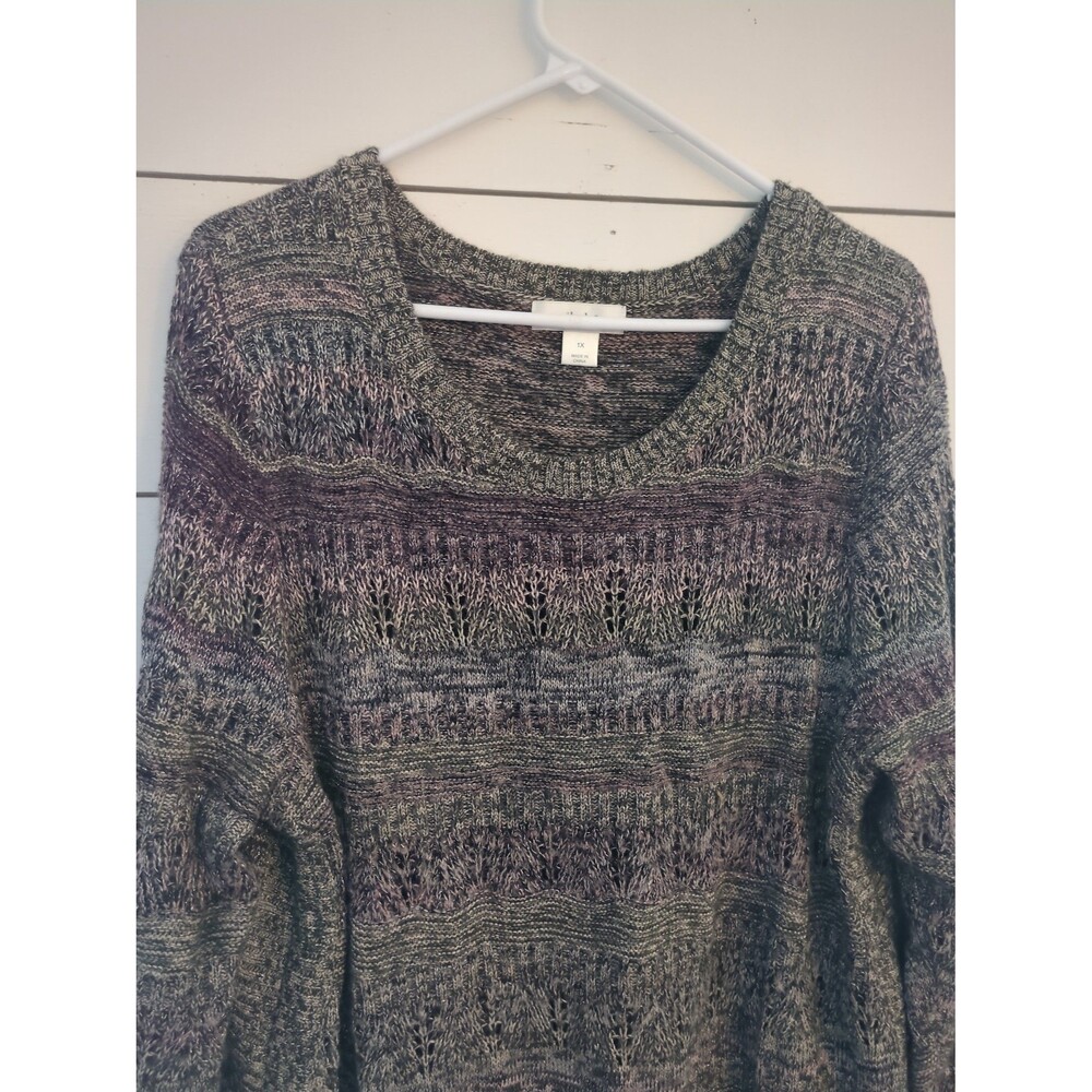 Cj Banks 1X tunic sweater multicolor pink purple Y2K fall winter layering